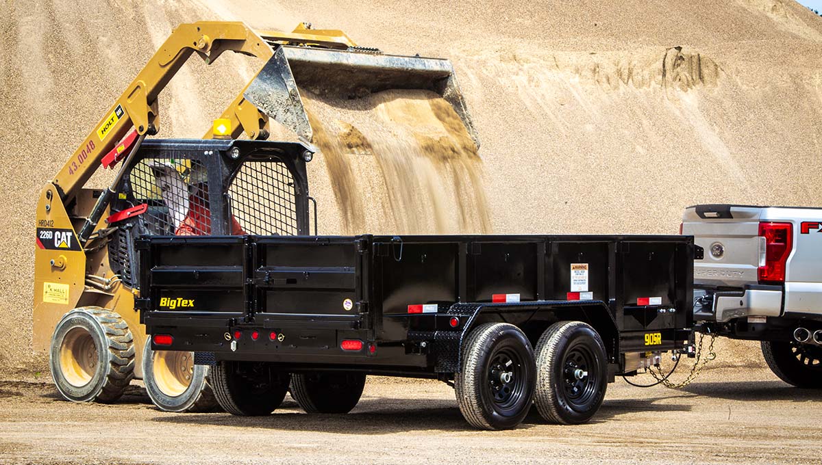Big Tex Single Ram Dump Trailer w/7′ Slide In Ramps and 9,900# GVWR 90SR-10BK7SIR image 5