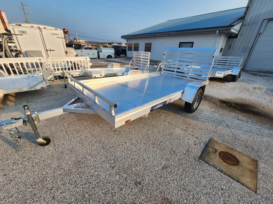7812 Aluma 78″ x 147″ Single Axle Utility, Ramp, Alum Wheels, Ladder Rack Pkg, LED LTS, All Aluminum image 1