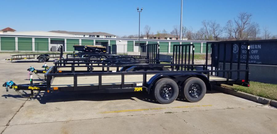 Big Tex 70PI 7K TAND SQ TU UTL 83″X20 2 BRAKES, BLK image 0
