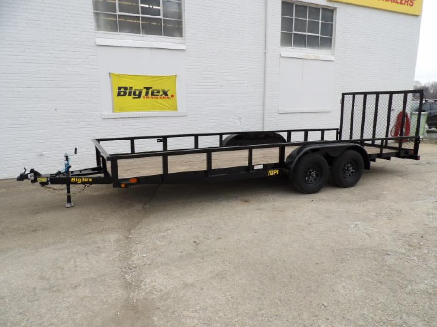 Big Tex 70PI 7K TAND SQ TU UTL 83″x16 2 BRAKES, BLK image 1