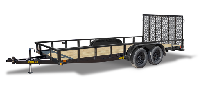 Big Tex 70PI 7K TAND SQ TU UTL 83″X20 2 BRAKES, BLK image 0